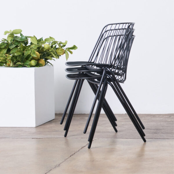 Terrace Stacking Chair Black - Image 6