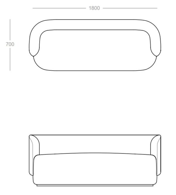 Mega Tulip 2 Seater Square Low Back - Image 2